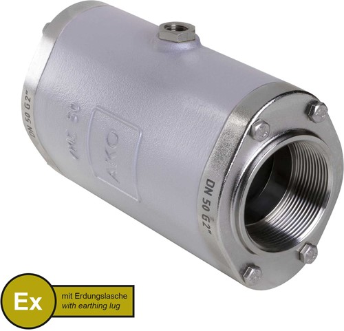 AKO Armaturen Pneumatisches Quetschventil VMC, Innengewinde (DIN) Aluminium/Natrlich gummi (cond., silicone-free) DN 50, VMCX50.03SFLF.50G.30LX