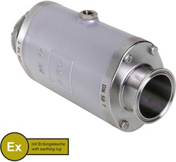 AKO Armaturen Pneumatisches Quetschventil VMC, Klemmstutzen (DIN, row A) Aluminium/Natrlich gummi (cond., silicone-free) DN 50, VMCX50.03SFLF.50T.30LX