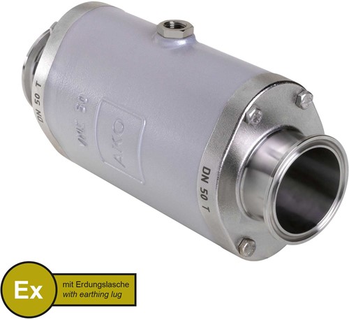 AKO Armaturen Air operated pinch valve VMC, Tri-clamp (DIN, row A) Aluminium/Natural rubber (cond., silicone-free) DN 50, VMCX50.03SFLF.50T.30LX