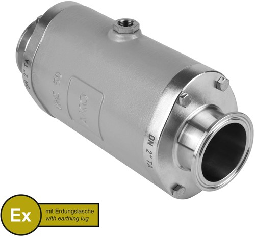 AKO Armaturen Lucht bediende slangafsluiter VMC, Tri-clamp (DIN, row C) Aluminium/Natuurlijk rubber (cond.) DN 50, VMCX50.03LF.50TA.30LX