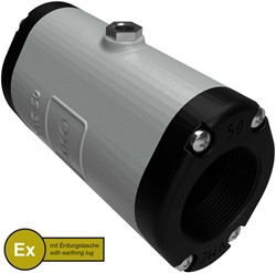 AKO Armaturen Pneumatisches Quetschventil VMC, Innengewinde (DIN) Aluminium/Natrlich gummi (cond., silicone-free) DN 50, VMCX50.03SFLF.73G.30LX