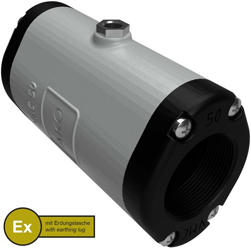 AKO Armaturen Pneumatisches Quetschventil VMC, Innengewinde (DIN) Aluminium/Natrlich gummi (cond., silicone-free) DN 50, VMCX50.03SFLF.73G.30LX