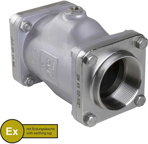 AKO Armaturen Air operated pinch valve VMC, Internal thread (DIN) Aluminium/Natural rubber (cond.) DN 65, VMCX65.03LF.50G.30LX