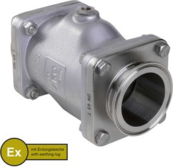 AKO Armaturen Air operated pinch valve VMC, Tri-clamp (DIN, row A) Aluminium/Natural rubber (cond., silicone-free) DN 65, VMCX65.03SFLF.50T.30LX