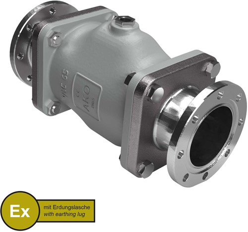 AKO Armaturen Air operated pinch valve VMC, Hyg. flange (DIN) Aluminium/EPDM HTEC (food, cond.) DN 65, VMCX65.04HTECLF.50RF.30LX