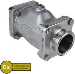 AKO Armaturen Air operated pinch valve VMC, Tri-clamp (DIN, row C) Aluminium/Natural rubber (cond., silicone-free) DN 65, VMCX65.03SFLF.50TA.30LX