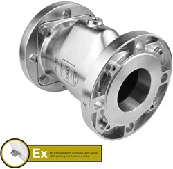 AKO Armaturen Air operated pinch valve VMC, Flange (ANSI) Stainless steel 1.4408/EPDM HTEC (food, cond.) DN 80, VMCX80.04HTECLF.50FA.50