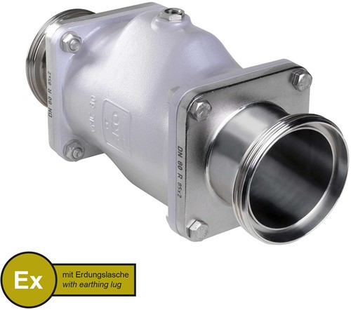 AKO Armaturen Air operated pinch valve VMC, Threaded spigot (DIN) Aluminium/Natural rubber (cond., silicone-free) DN 80, VMCX80.03SFLF.50M.30LX