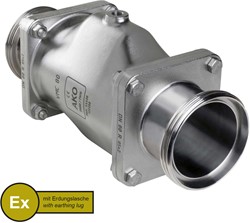 AKO Armaturen Lucht bediende slangafsluiter VMC, draadeind (DIN) RVS 1.4408/Natuurlijk rubber (cond.) DN 80, VMCX80.03LF.50M.50