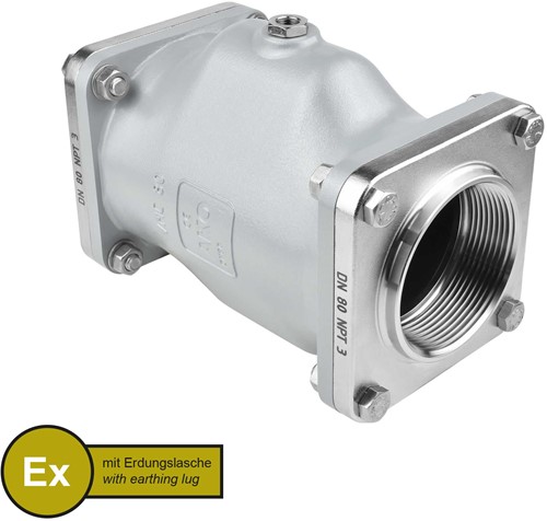 AKO Armaturen Pneumatisches Quetschventil VMC, Innengewinde (ANSI / ASME) Aluminium/Nitrile (cond.) DN 80, VMCX80.07LF.50N.30LX