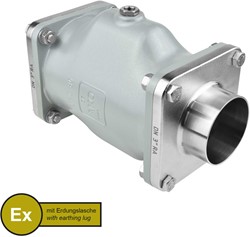 AKO Armaturen Air operated pinch valve VMC, Weld-on ends (ASTM) Aluminium/Natural rubber (cond., silicone-free) DN 80, VMCX80.03SFLF.50RA.30LX