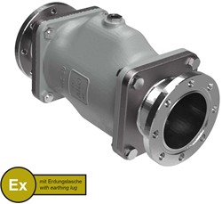 AKO Armaturen Air operated pinch valve VMC, Hyg. flange (DIN) Aluminium/Natural rubber (cond.) DN 80, VMCX80.03LF.50RF.30LX
