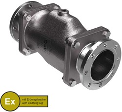 AKO Armaturen Air operated pinch valve VMC, Hyg. flange (DIN) Stainless steel 1.4408/Nitrile (cond.) DN 80, VMCX80.07LF.50RF.50