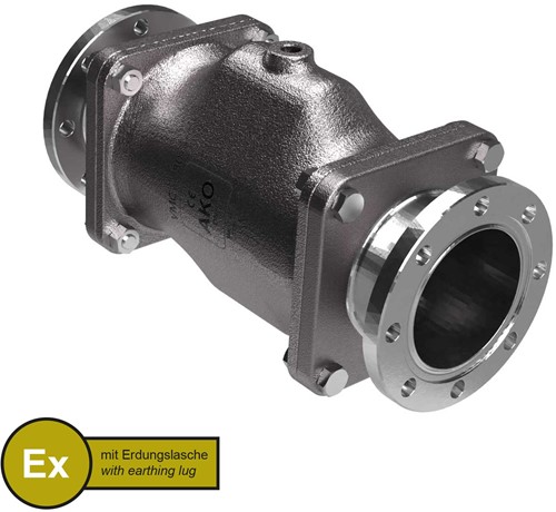 AKO Armaturen Lucht bediende slangafsluiter VMC, Hyg. Flens (DIN) RVS 1.4408/Nitrile (cond.) DN 80, VMCX80.07LF.50RF.50