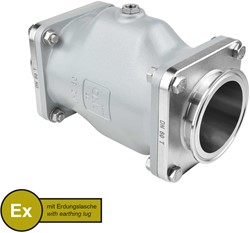 AKO Armaturen Air operated pinch valve VMC, Tri-clamp (DIN, row A) Aluminium/Natural rubber (cond.) DN 80, VMCX80.03LF.50T.30LX