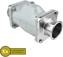 AKO Armaturen Air operated pinch valve VMC, Tri-clamp (DIN, row C) Aluminium/Natural rubber (cond., silicone-free) DN 80, VMCX80.03SFLF.50TA.30LX