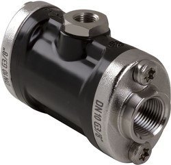 AKO Armaturen Lucht bediende slangafsluiter VM, binnendraad (DIN) POM (zwart)/Natuurlijk rubber DN 10, VMP010.03XK.50G.72