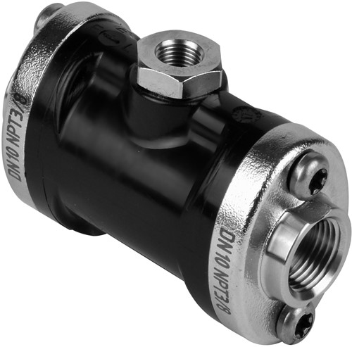 AKO Armaturen Air operated pinch valve VM, Internal thread (ANSI / ASME) POM (black)/Nitrile (food, pale) DN 10, VMP010.07LWK.50N.72