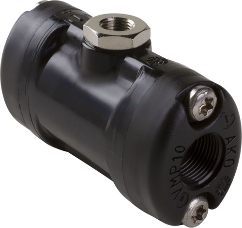 AKO Armaturen Lucht bediende slangafsluiter VM, binnendraad (ANSI / ASME) POM (zwart)/Hypalon DN 10, VMP010.08XK.72/NPT
