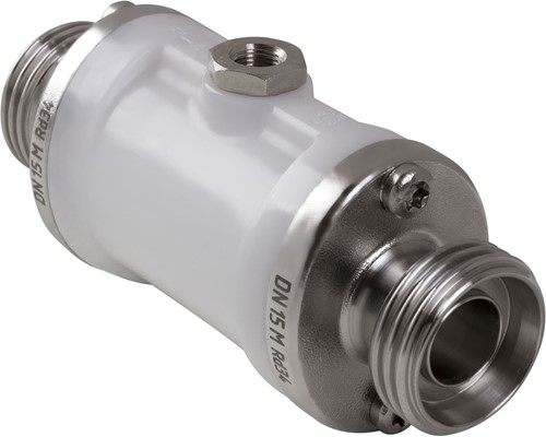 AKO Armaturen Air operated pinch valve VM, Threaded spigot (DIN) POM (white)/Nitrile (food, pale) DN 15, VMP015.07LWK.50M.71