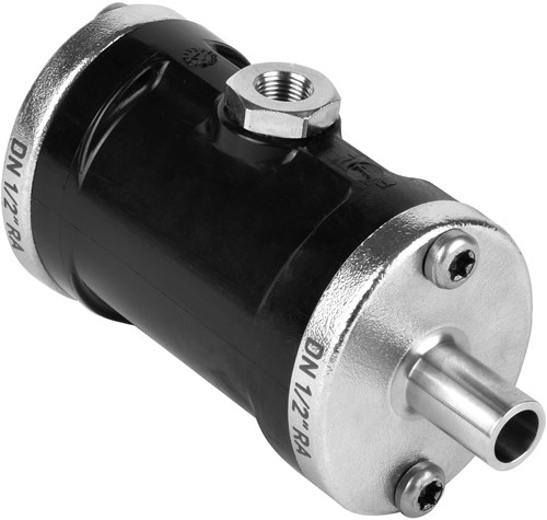 AKO Armaturen Air operated pinch valve VM, Weld-on ends (ASTM) POM (black)/Natural rubber DN 15, VMP015.03XKSF.50RA.72
