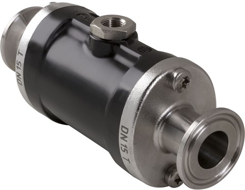 AKO Armaturen Air operated pinch valve VM, Tri-clamp (DIN, row A) POM (black)/Natural rubber (food) DN 15, VMP015.02LSK.50T.72