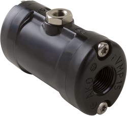 AKO Armaturen Lucht bediende slangafsluiter VM, binnendraad (DIN) POM (zwart)/Natuurlijk rubber DN 15, VMP015.03XK.72