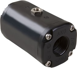 AKO Armaturen Lucht bediende slangafsluiter VM, binnendraad (ANSI / ASME) POM (zwart)/Natuurlijk rubber (food, bleek) DN 25, VMP025.02XK.72/NPT