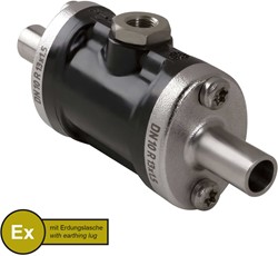 AKO Armaturen Lucht bediende slangafsluiter VMPX, laseinden (DIN) POM (zwart, cond.)/Natuurlijk rubber (cond.) DN 10, VMPX010.03LFK.50R.73