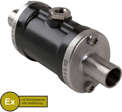 AKO Armaturen Lucht bediende slangafsluiter VMPX, laseinden (DIN) POM (zwart, cond.)/Natuurlijk rubber (cond.) DN 15, VMPX015.03LFK.50R.73