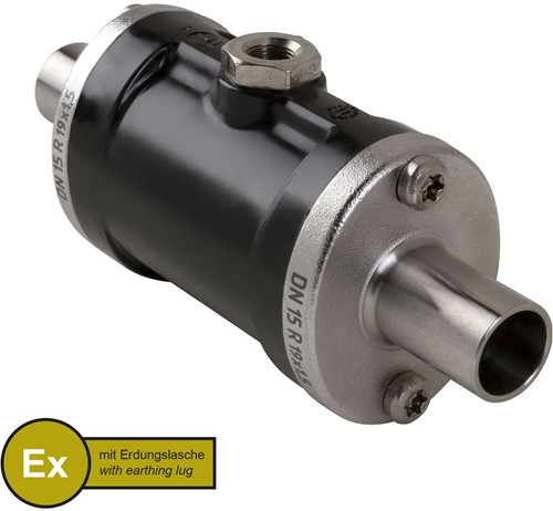 AKO Armaturen Lucht bediende slangafsluiter VMPX, laseinden (DIN) POM (zwart, cond.)/Natuurlijk rubber (cond.) DN 15, VMPX015.03LFK.50R.73