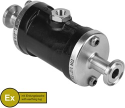 AKO Armaturen Lucht bediende slangafsluiter VMPX, Tri-clamp (DIN, row C) POM (zwart, cond.)/Natuurlijk rubber (cond.) DN 15, VMPX015.03LFK.50TA.73