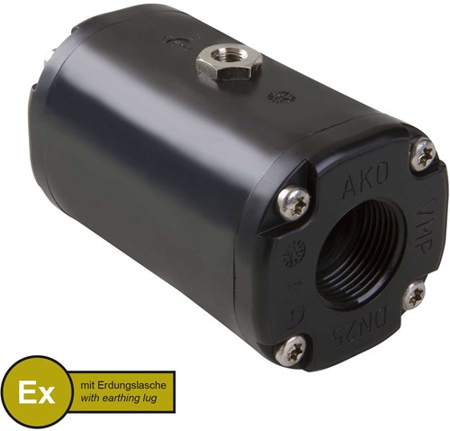 AKO Armaturen Air operated pinch valve VMPX, Internal thread (ANSI / ASME) POM (black, cond.)/Nitrile (cond.) DN 25, VMPX025.07LFK.73/NPT