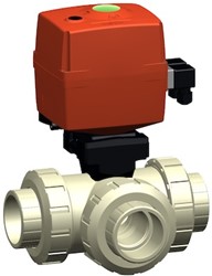 Georg Fischer Progref Standaard elektrisch bediende 3-weg kogelkranen Type 168