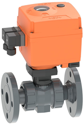 Georg Fischer Kogelkraan 127 PVC-U/EPDM d63DN50, vaste flens Spanning: 100-230V, 199127608