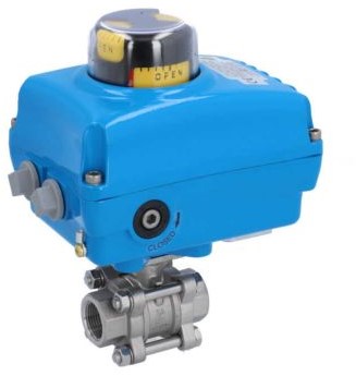 Kugelhahn-ZA, 3/4-Innengewinde, mit Antrieb-EBNE05, Edelstahl/PTFE-FKM, 230V 50Hz, Laufzeit 14 sekunde