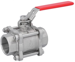 Kogelkraan 1 1/2 NPT, 800 WOG, 1.4408 / PTFE, binnendraad, volle doorlaat, DIN3202-M3, ZE311057 Ebora