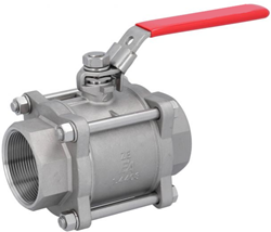 Kogelkraan 2 , PN40, 1.4408 / PTFE, binnendraad, volle doorlaat, DIN3202-M3, ZE311028 Ebora