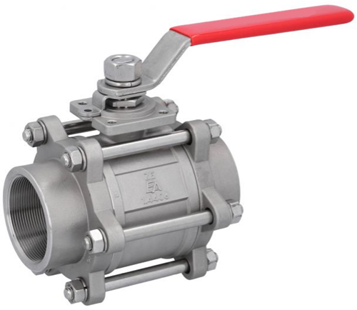 Ball valve 21/2 NPT, 800 WOG, 1.4408 / PTFE Female, full DONE., DIN3202-M3