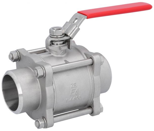 Kogelkraan DN50, PN40, 1.4408 / PTFE, laseinden, volle doorlaat, DIN3202-S13, ZE311067 Ebora