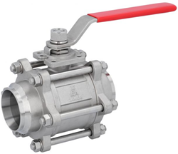 Kugelhahn DN65, PN40, 1.4408/PTFE, Anschweißenden, voller Durchgang, DIN3202-S13