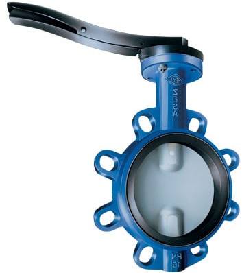 ARI-Armaturen wafer type butterfly valve ZESA 22.012 DN125, PN16, EN-JS1030, notch lever, EPDM